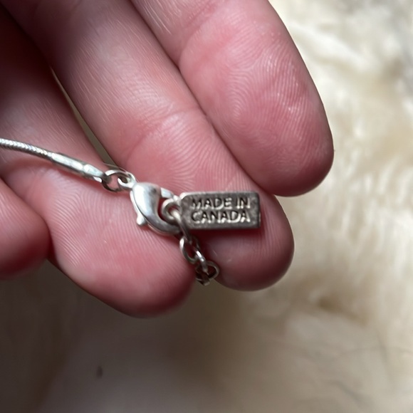 3/$20! silver necklace with five round hoops! - Picture 3 of 3